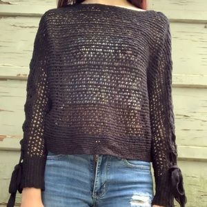 Loose Knit Bow Detail Sweater